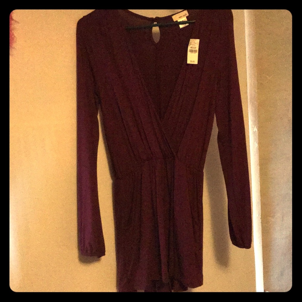 Maroon Long Sleeve Romper